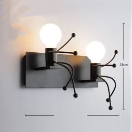 Living room bedroom bedside lamp (Color: Black double head, style: White5W)