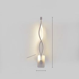 led wall lamp nordic minimalist bedroom bedside lamp (Color: Wavy white, style: Warm light)