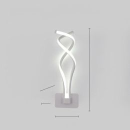 led wall lamp nordic minimalist bedroom bedside lamp (Color: Rich white, style: White light)