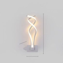 led wall lamp nordic minimalist bedroom bedside lamp (Color: Rich white, style: Warm light)