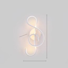 led wall lamp nordic minimalist bedroom bedside lamp (Color: Note white, style: Warm light)