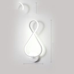 led wall lamp nordic minimalist bedroom bedside lamp (Color: 8 characters, style: White light)