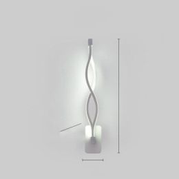 led wall lamp nordic minimalist bedroom bedside lamp (Color: Wavy white, style: White light)