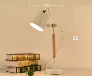 Nordic Bedroom Desk Bedside Eye Lamp (Model: US, Color: White)