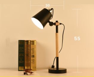 Nordic Bedroom Desk Bedside Eye Lamp (Model: AU, Color: Black)