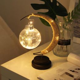 Moon Ball Shape Lamp Decoration Bedroom Decoration Night Lights (Color: USB is white)