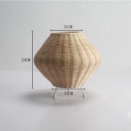 Japanese Style Table Lamp Creative Bedside Lamp Bedroom Bedside Table (power: EU, Color: Brown)