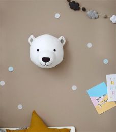 Ins animal head wall decoration cloth children''s room wall decoration Nordic creative bedroom wall hanging (style: Style 1)