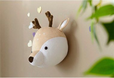 Ins animal head wall decoration cloth children''s room wall decoration Nordic creative bedroom wall hanging (style: Style 5)