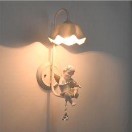 Little angel creative bedroom bedside wall lamp (Color: 6031B ceramic, style: No bulb)