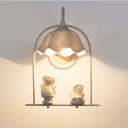 Little angel creative bedroom bedside wall lamp (Color: 6032B ceramic, style: No bulb)