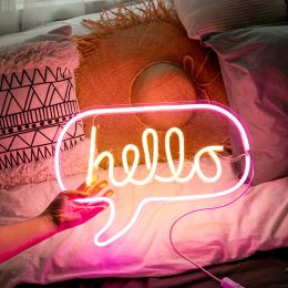 Neon decoration ins creative wall bar atmosphere lamp clean bar bed lamp romantic bedroom room layout (Model: Hello)