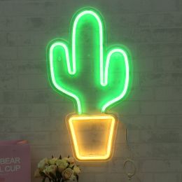 Neon decoration ins creative wall bar atmosphere lamp clean bar bed lamp romantic bedroom room layout (Model: Cactus)