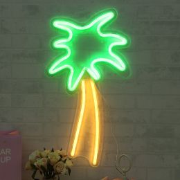 Neon decoration ins creative wall bar atmosphere lamp clean bar bed lamp romantic bedroom room layout (Model: Coconut tree)