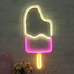 Neon decoration ins creative wall bar atmosphere lamp clean bar bed lamp romantic bedroom room layout (Model: Ice cream)