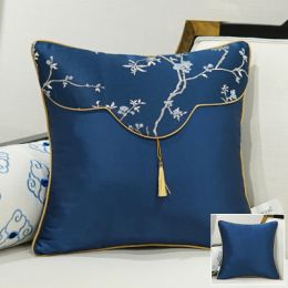 Sofa Pillow Cushion Bedroom Bedside Classical Sofa Pillow Lumbar Pillow (Color: 1Blue, Size-style: 45x45cm-A style)