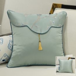 Sofa Pillow Cushion Bedroom Bedside Classical Sofa Pillow Lumbar Pillow (Color: 1Green, Size-style: 45x45cm-A style)