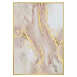 Abstract Canvas Handmade Oil Painting Pink Marble Vein on Canvas Poster Nordic Home Decor Wall Picture Bedroom Decoration (size: 60x90cm)