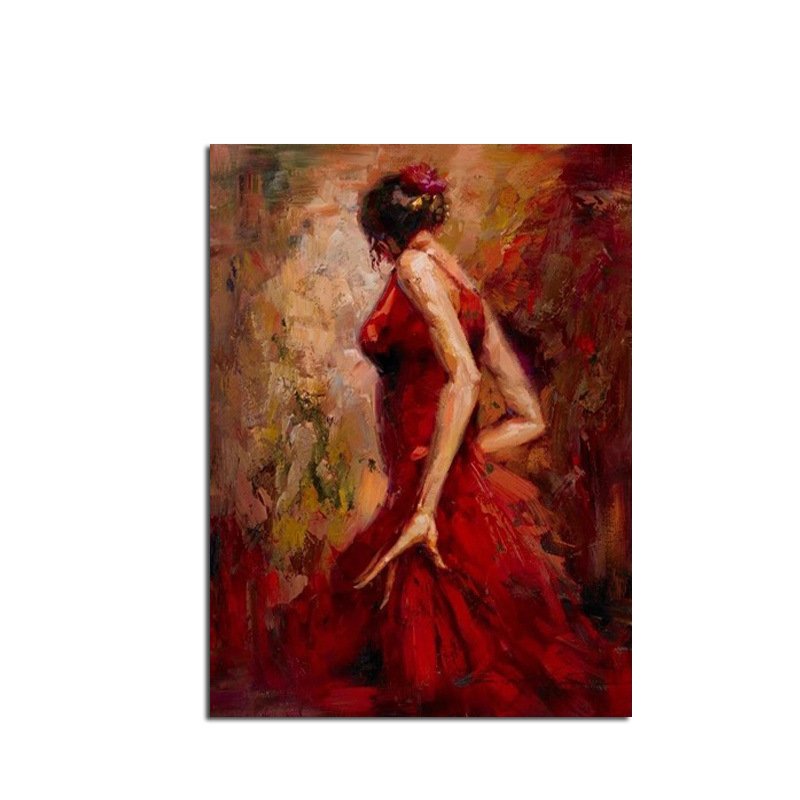 Ha's Art Handmade Abstract Oil Painting Wall Art Modern Minimalist Red Dancing Girl Picture Canvas Home Decor For Living Room Bedroom No Frame Ha's Art Handmade Abstract Oil Painting Wall Art Modern Minimalist Red Dancing Girl Picture Canvas Home Decor For Living Room Bedroom No Frame
