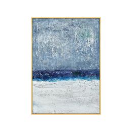 Abstract Blue White Landscape Canvas Posters Handmade Golden Wall Pictures for Living Room Bedroom Aisle Scandinavian Home Decor (size: 60x90cm)