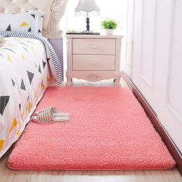 Wool Velvet Small Carpet Bedroom Full Of Floor Mats In Front Of The Bed (Color: Watermelon Red, style: C)