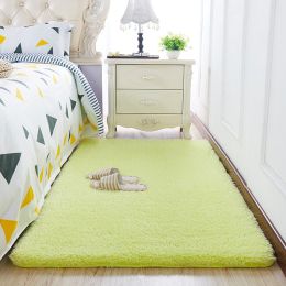 Wool Velvet Small Carpet Bedroom Full Of Floor Mats In Front Of The Bed (Color: Light Green, style: D)