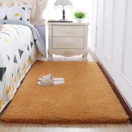 Wool Velvet Small Carpet Bedroom Full Of Floor Mats In Front Of The Bed (Color: Camel, style: D)