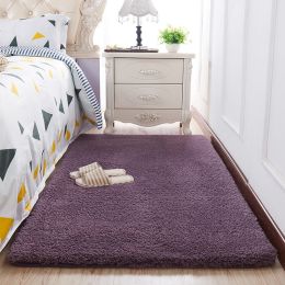 Wool Velvet Small Carpet Bedroom Full Of Floor Mats In Front Of The Bed (Color: Purple, style: D)