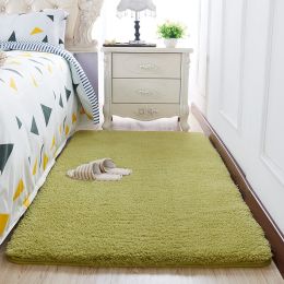 Wool Velvet Small Carpet Bedroom Full Of Floor Mats In Front Of The Bed (Color: Grass green, style: G)