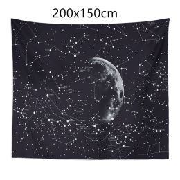 Constellation Tapestry Fantasy Starry Sky Blanket Galaxy Space Pattern towel Wall Hanging Cloth Bedspread Bedroom Decoration (size: 200X150cm)