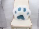 Fluffy Bedroom LivingRoom Decorative Faux Fur Paw shaped cushion Blue paw