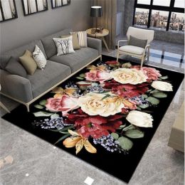 Bedroom bedside carpet (Color: Black, size: 100x160cm)