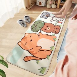 Bedroom Home Living Room Cushion Carpet Plush Floor Mat Under Bed (Color: Waiting for the bus, size: 40*120)