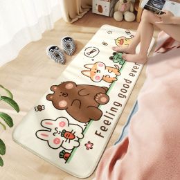 Bedroom Home Living Room Cushion Carpet Plush Floor Mat Under Bed (Color: Happy every day, size: 40*120)