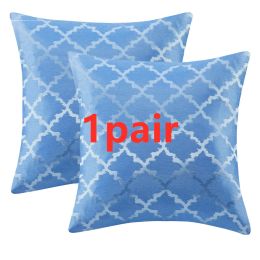 Bedroom Sofa Home Decor Pillowcase (Pillowcase size: 1pair 50X50CM, Color: Blue)