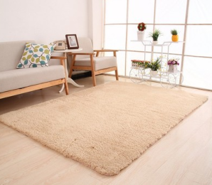 Living Room Rug Area Solid Carpet Fluffy Soft Home Decor White Plush Carpet Bedroom Carpet Kitchen Floor Mats White Rug Tapete (China) (Color: Beige, size: 100x160cm)