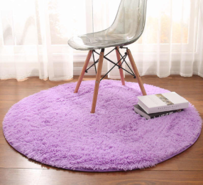 Fluffy Round Rug Carpets for Living Room Decor Faux Fur Carpet Kids Room Long Plush Rugs for Bedroom Shaggy Area Rug Modern Mat (China) (Color: Purple, size: 160cm)