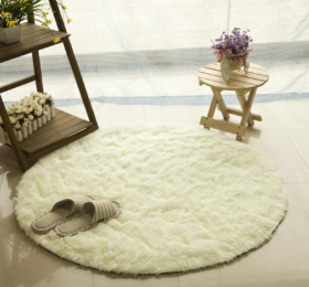 Fluffy Round Rug Carpets for Living Room Decor Faux Fur Carpet Kids Room Long Plush Rugs for Bedroom Shaggy Area Rug Modern Mat (China) (Color: White, size: 160cm)