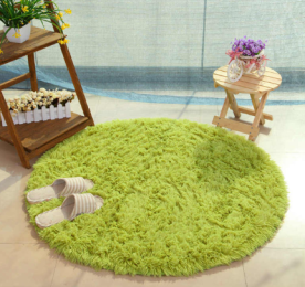 Fluffy Round Rug Carpets for Living Room Decor Faux Fur Carpet Kids Room Long Plush Rugs for Bedroom Shaggy Area Rug Modern Mat (China) (Color: Green, size: 120cm)