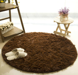 Fluffy Round Rug Carpets for Living Room Decor Faux Fur Carpet Kids Room Long Plush Rugs for Bedroom Shaggy Area Rug Modern Mat (China) (Color: Brown, size: 120cm)