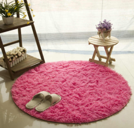 Fluffy Round Rug Carpets for Living Room Decor Faux Fur Carpet Kids Room Long Plush Rugs for Bedroom Shaggy Area Rug Modern Mat (China) (Color: Rose Red, size: 160cm)