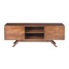 Mid Century Modern Acacia Wood TV Unit with Wide Storage, Walnut Brown