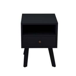 Bedroom Living Room Solid Wood Legs Modern Nightstand (Color: Black, Type: Nightstand)