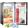 Compact refrigerator with freezer, 3.2 Cu.ft Mini Fridge with Reversible Door, 5 Settings Temperature Adjustable for Kitchen, Bedroom, Dorm, Apartment