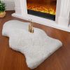 Soft Fluffy Sheepskin Faux Fur Area Rug 2' x 3', Decorative Cozy Shaggy Fuzzy Floor Carpet Rugs for Bedroom Living Room, Plush Furry Cover Mat Non-Sli