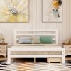 Wood platform bed with two drawers, full