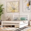 Wood platform bed with two drawers, twin