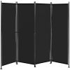 4-Panel Room Divider Folding Privacy Screen with Adjustable Foot Pads