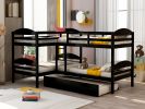 Twin L-Shaped Bunk bed with Trundle