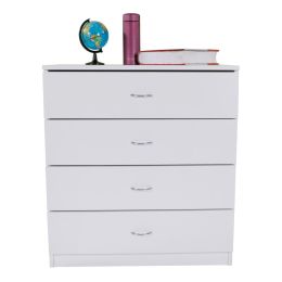 FCH Modern Simple 4-Drawer Dresser White (Color: White)